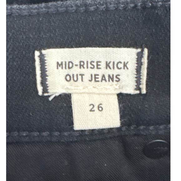 NWT Madewell Mid-Rise Kick Out Crop Jeans in Black Rinse Wash NM320 Size 26 - Picture 7 of 14